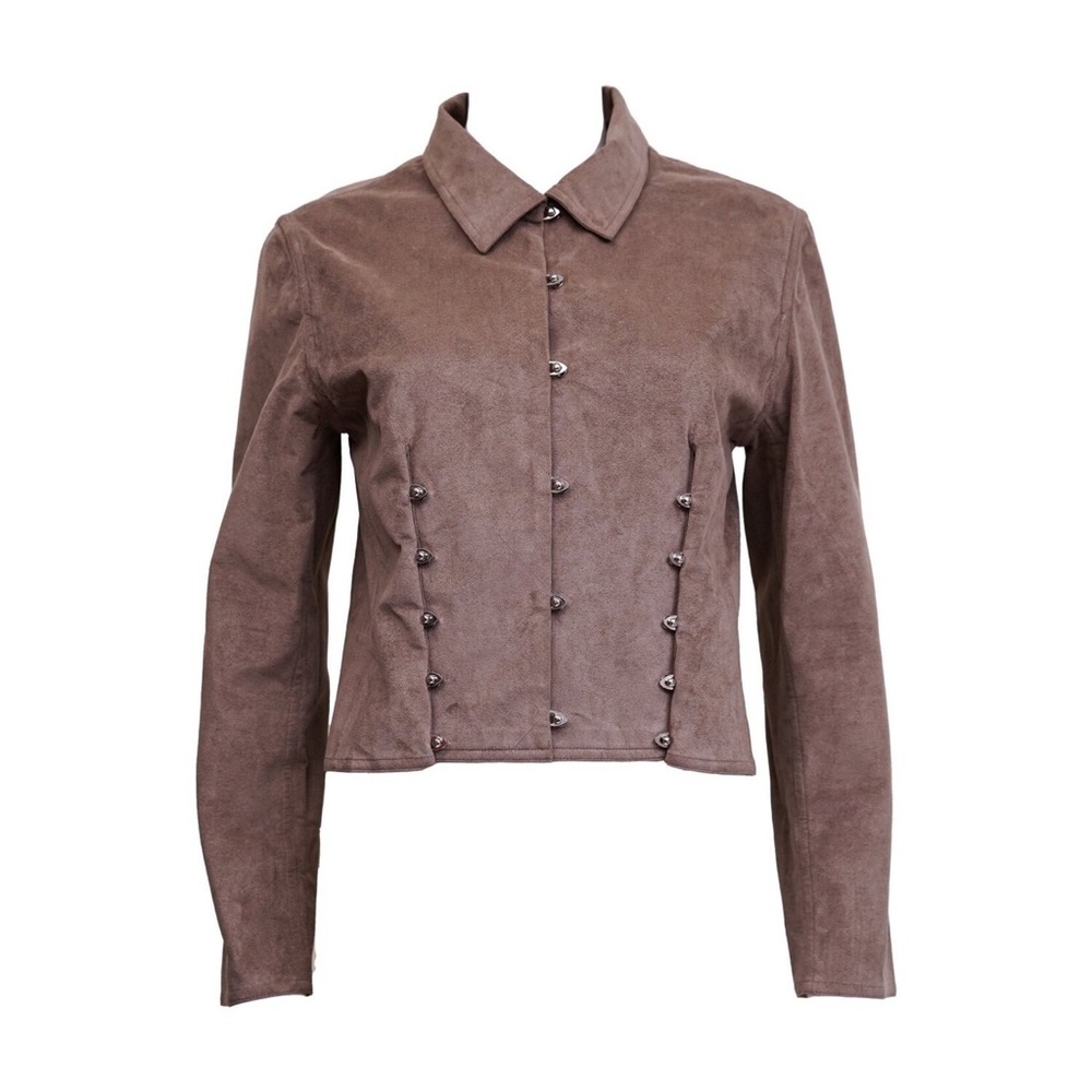 Christian Dior Fitted Suede Corset Jacket with Metal Details